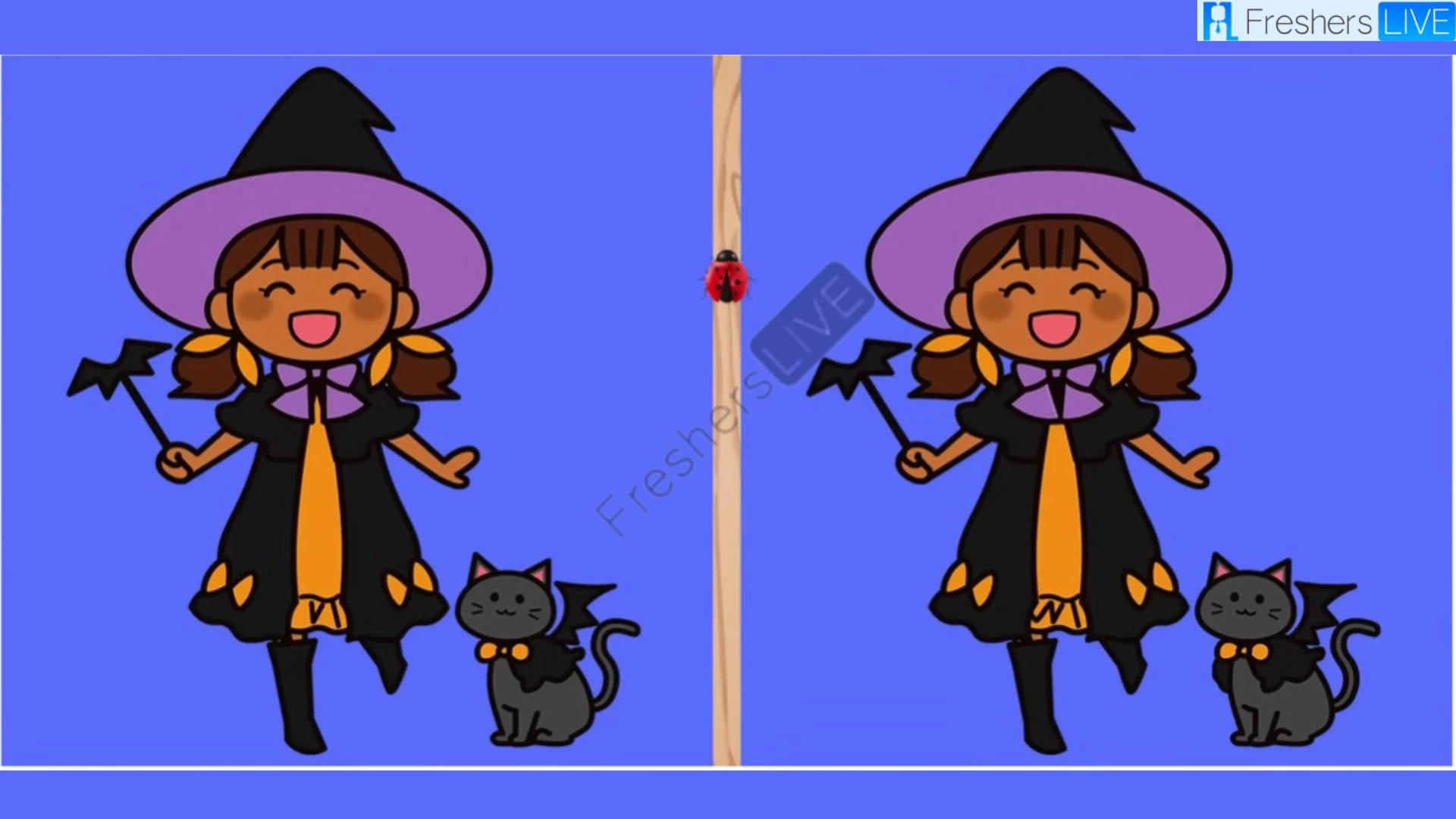 Can you quickly identify 3 differences in the Witch Girl pictures?