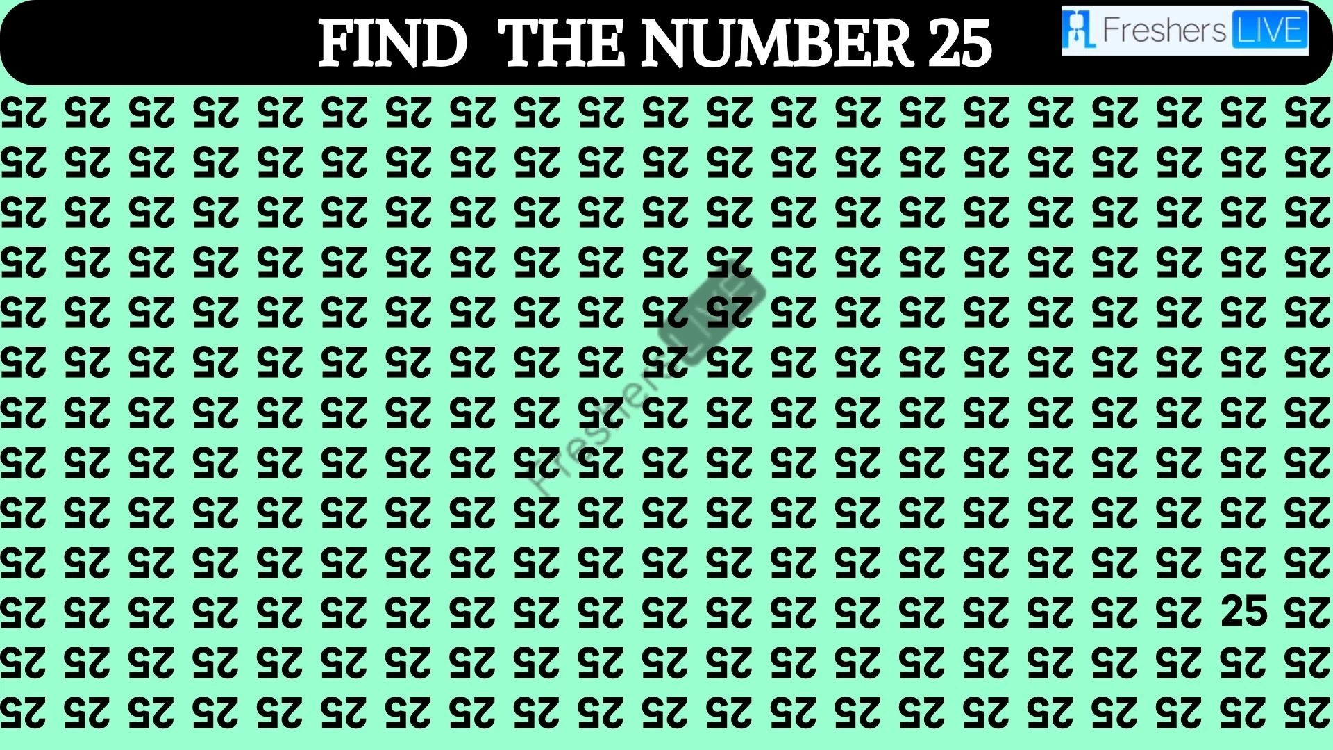 Only 50/50 HD Vision People can Find the Number 25 in 12 Secs