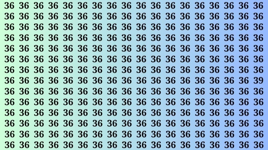 Visual Test: If you have Eagle Eyes Find the number 39 among 36 in 10 Secs