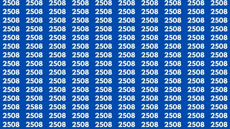 Observation Find it Out: If you have Sharp Eyes Find the number 2588 among 2508 in 10 Secs