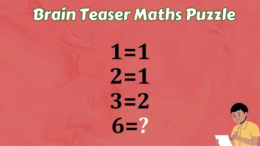 Brain Teaser Maths Puzzle: 1=1, 2=1, 3=2, 6=?