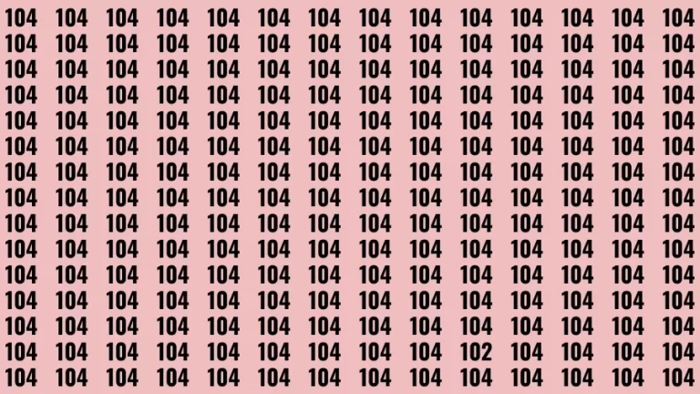 Test Visual Acuity: If you have Eagle Eyes Find the number 102 among 104 in 10 Secs