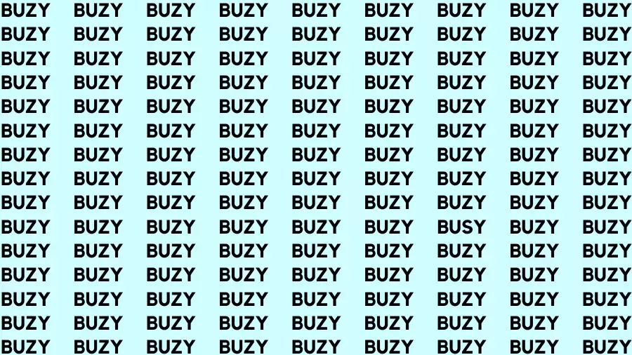Observation Find it Out: If you have Sharp Eyes Find the Word Busy in 15 Secs