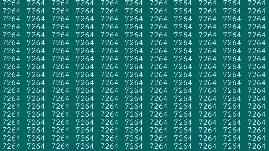 Observation Skill Test: If you have Sharp Eyes Find the number 7764 among 7264 in 12 Seconds