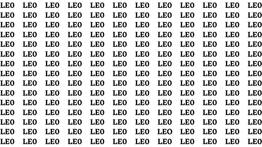 Observation Brain Challenge: If you have Eagle Eyes Find the word Leo in 15 Secs
