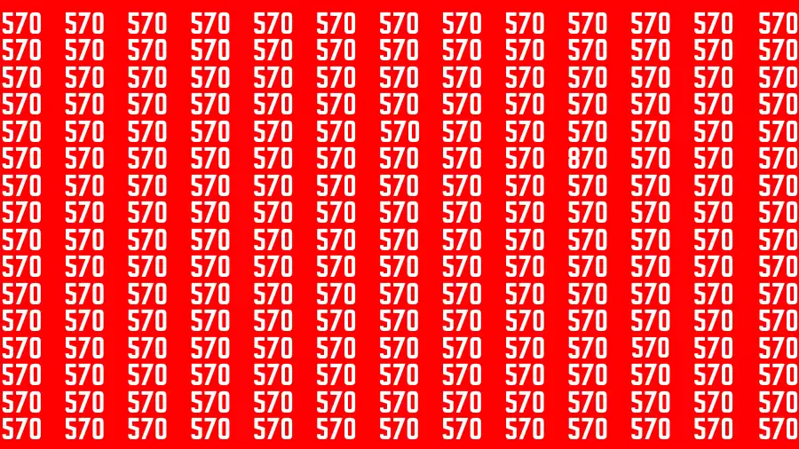 Observation Brain Challenge: If you have Sharp Eyes Find the Number 870 in 20 Secs