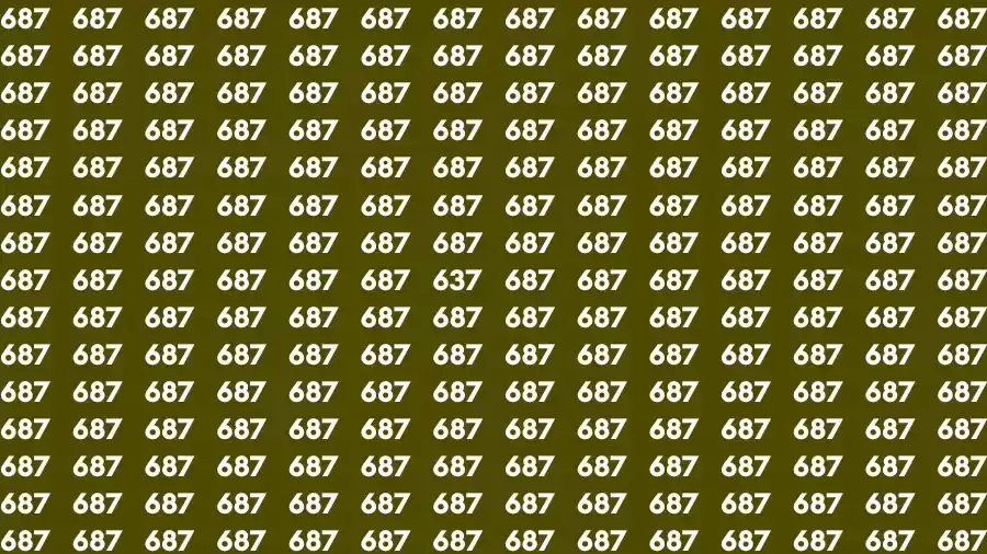 Observation Skill Test: If you have Eagle Eyes Find the number 637 among 687 in 10 Seconds?