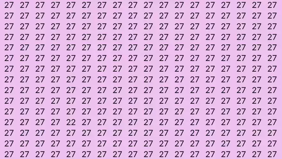 Optical Illusion Brain Challenge: If you have Sharp Eyes Find the number 22 among 27 in 12 Seconds?