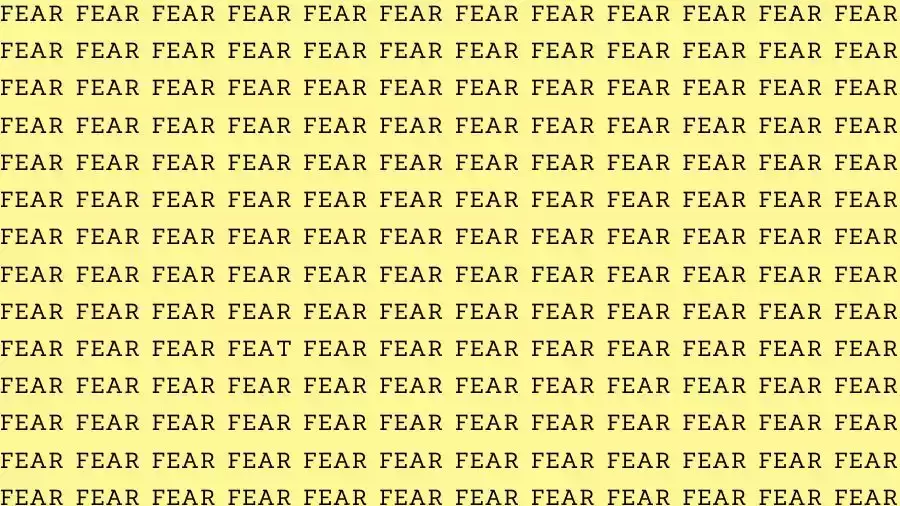 Observation Skill Test: If you have Sharp Eyes find the Word Feat among Fear in 10 Secs