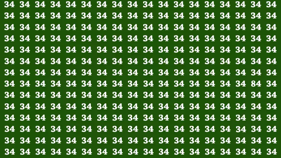 Observation Brain Test: If you have Hawk Eyes Find the Number 84 in 15 Secs