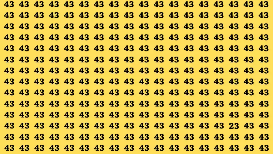 Observation Brain Challenge: If you have Sharp Eyes Find the number 23 in 20 Secs