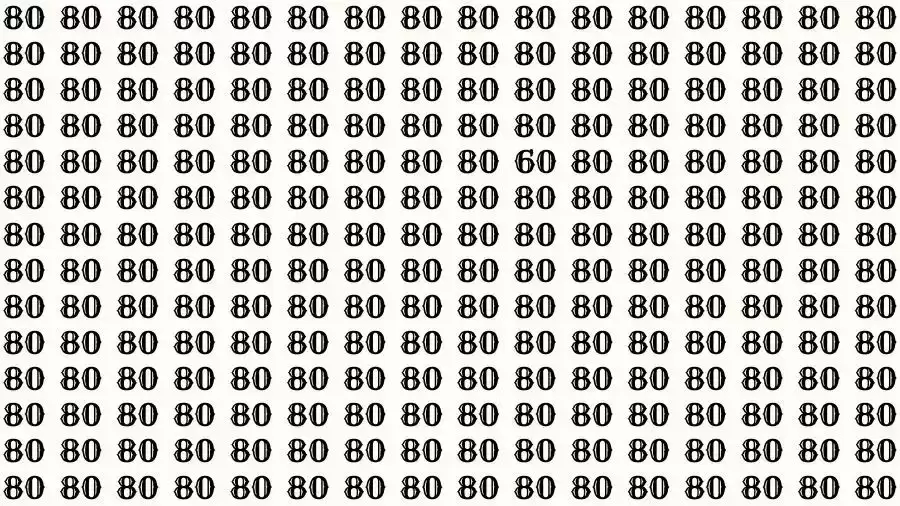 Observation Skills Test: If you have Eagle Eyes Find the number 60 among 80 in 10 Seconds?