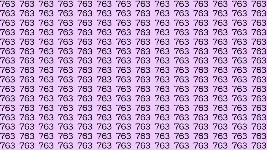 Optical Illusion Challenge: If you have Hawk Eyes Find the number 783 among 763 in 7 Seconds?