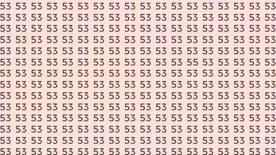 Optical Illusion Brain Test: If you have Sharp Eyes Find the number 55 among 53 in 6 Seconds?