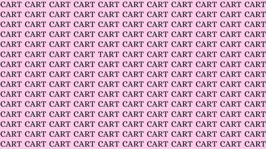 Optical Illusion: If you have Eagle Eyes find the Word Tart among Cart in 10 Secs
