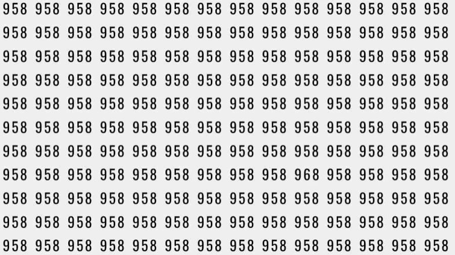 Optical Illusion Brain Test: If you have Sharp Eyes Find the number 968 among 958 in 7 Seconds?