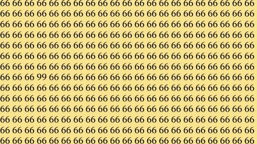 Optical Illusion Brain Test: If you have Hawk Eyes find the Number 99 among 66 in 10 Seconds