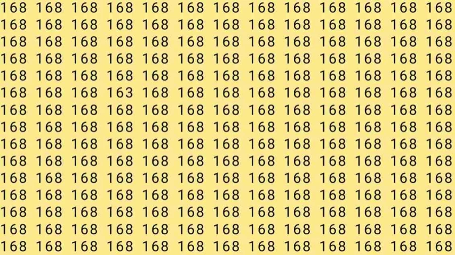 Observation Skills Test: If you have Eagle Eyes Find the number 163 among 168 in 6 Seconds?