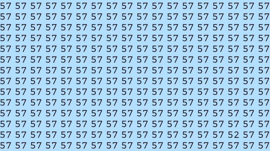 Optical Illusion Brain Test: If you have Sharp Eyes Find the number 52 among 57 in 6 Seconds?
