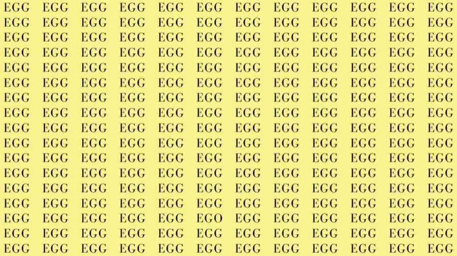 Optical Illusion Brain Test: If you have Eagle Eyes find the Word Ego among Egg in 10 Secs