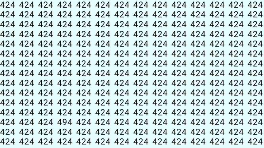 Observation Skills Test: If you have Eagle Eyes find the number 494 among 424 in 9 Seconds?