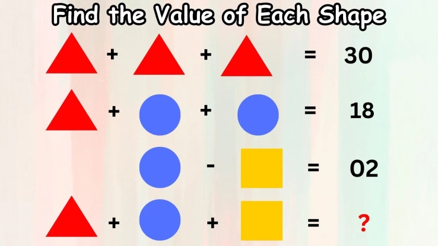 Brain Teaser IQ Test: Solve and Find the Value of Each Shape
