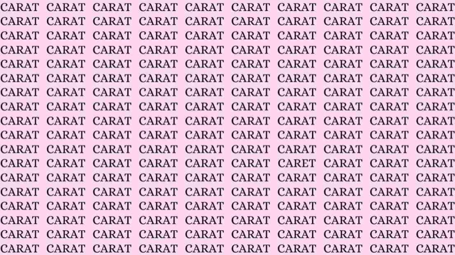 Observation Skill Test: If you have Eagle Eyes find the word Caret among Carat in 15 Secs