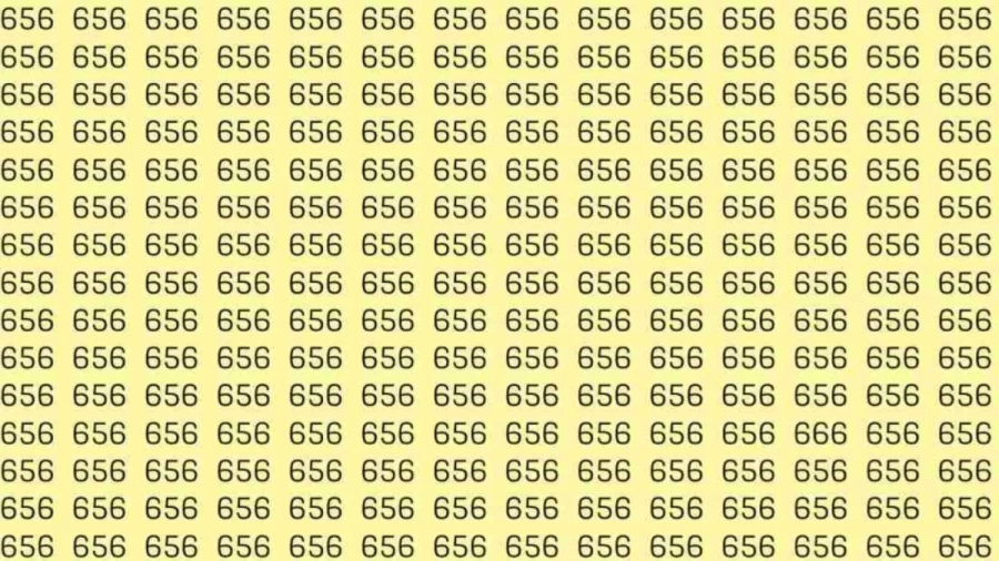 Optical Illusion Test: If you have Eagle Eyes Find the number 666 among 656 in 10 Seconds?