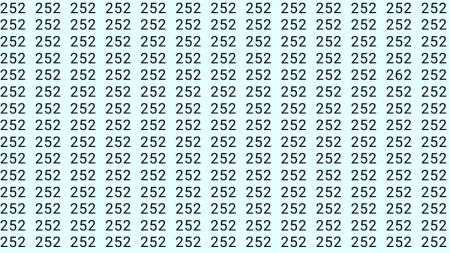 Observation Skill Test: If you have Eagle Eyes Find the number 262 among 252 in 6 Seconds?