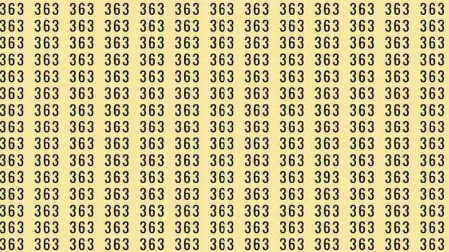 Optical Illusion Brain Test: If you have Hawk Eyes Find the number 393 among 363 in 9 Seconds?