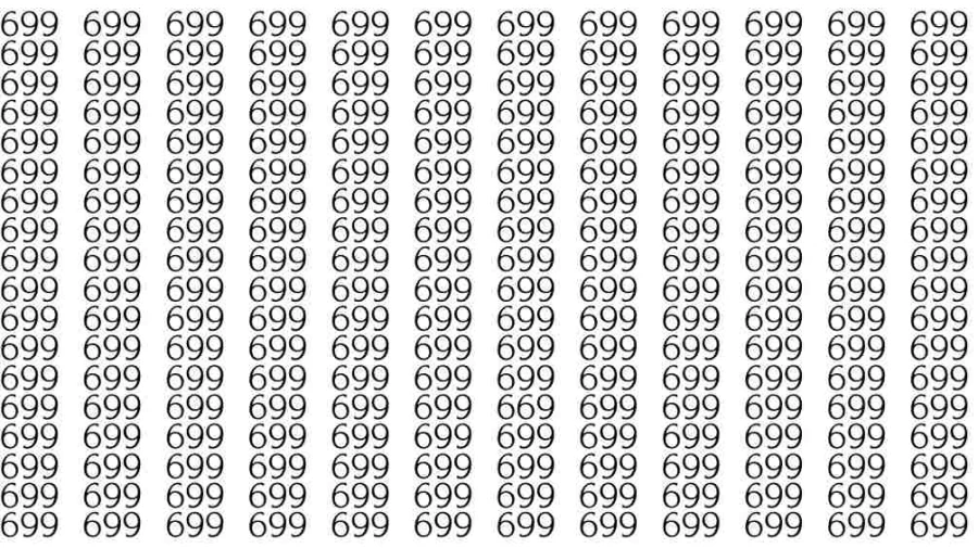Optical Illusion: If you have sharp eyes find 669 among 699 in 10 Seconds?