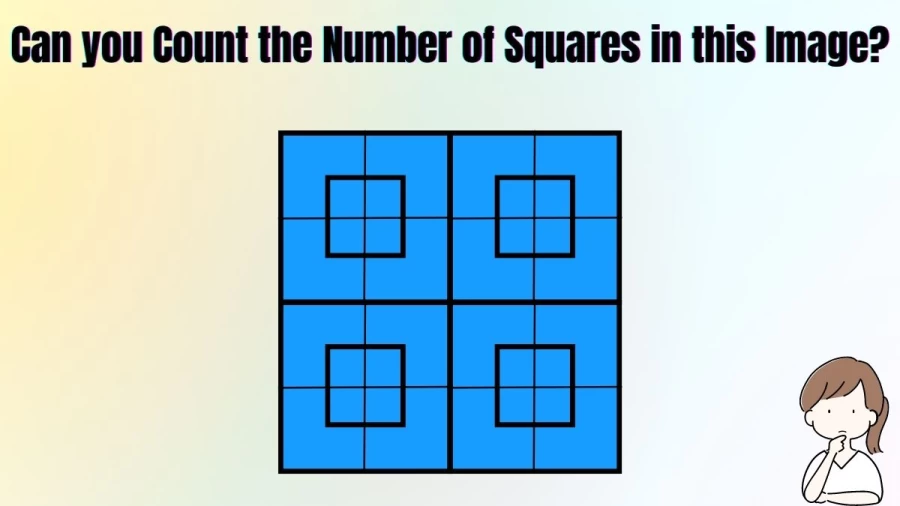 Brain Teaser: Can you Count the Number of Squares in this Image?
