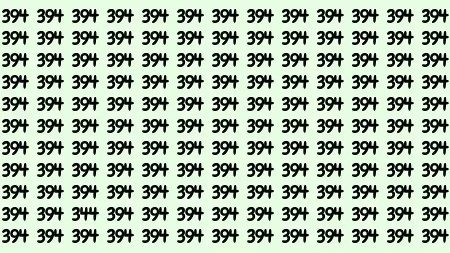 Observation Brain Teaser: If you have Sharp Eyes Find the Number 344 among 394 in 11 Secs