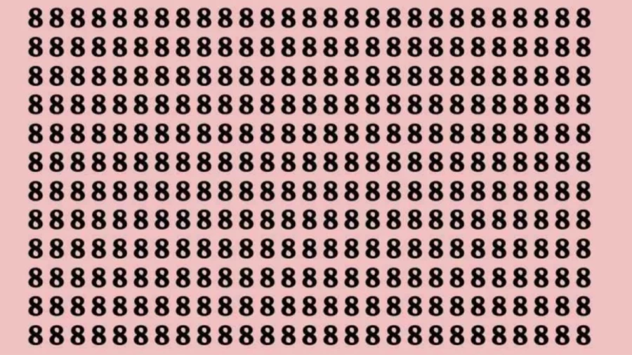 Observation Brain Test: If You Have Sharp Eyes Find 3 among the 8s within 20 Seconds?