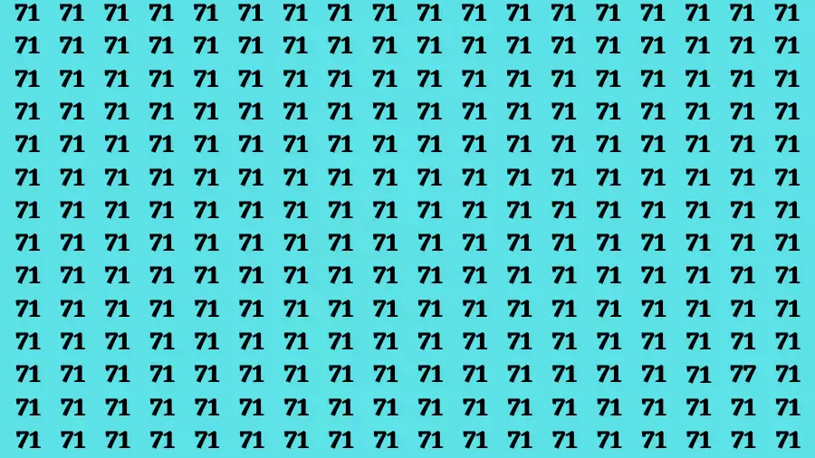 Observation Brain Test: If you have Keen Eyes Find the Number 77 in 15 Secs