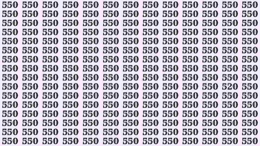 Optical Illusion: Can you find 520 among 550 in 10 Seconds? Explanation and Solution to the Optical Illusion