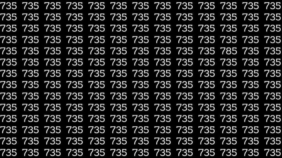 Optical Illusion Challenge: If you have hawk eyes find 785 among 735 in 12 Seconds?