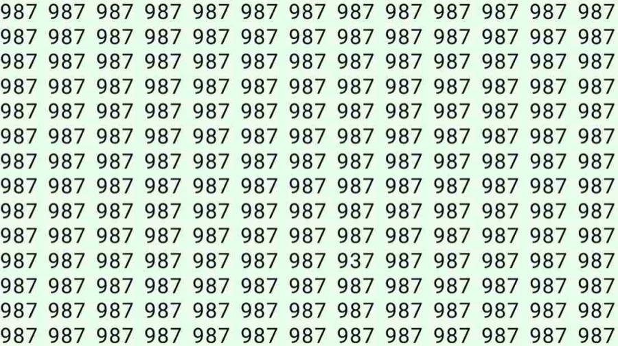 Optical Illusion: If you have hawk eyes find 937 among 987 in 06 Seconds?