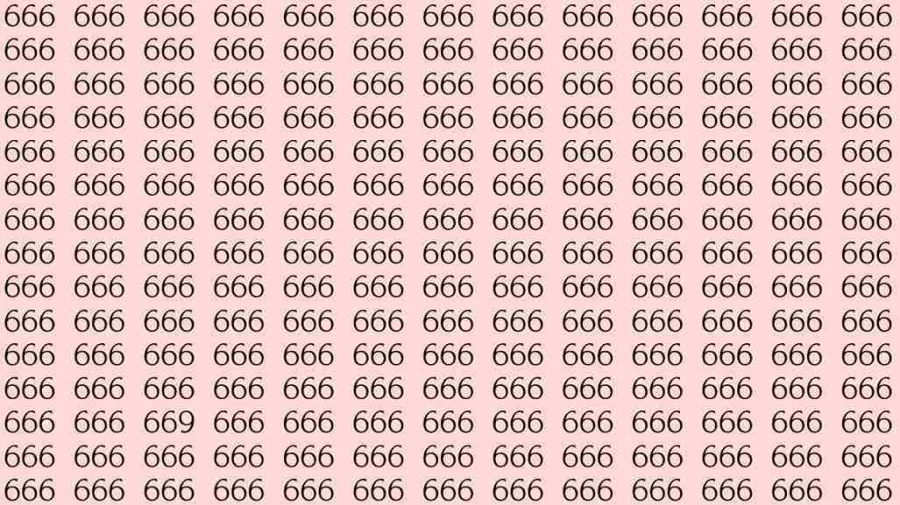 Optical Illusion: If you have sharp eyes find 669 among 666 in 10 Seconds?