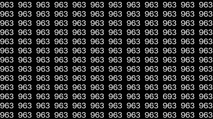Optical Illusion: If you have sharp eyes find 693 among 963 in 10 Seconds?
