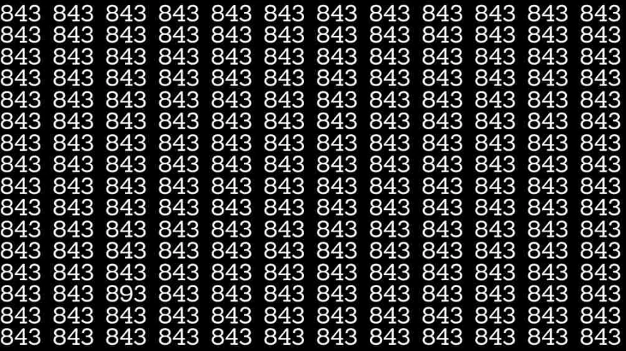 Optical Illusion: If you have sharp eyes find 893 among 843 in 10 Seconds?