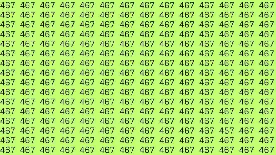 Optical Illusion Test: If you have hawk eyes find 457 among 467 in 12 Seconds?