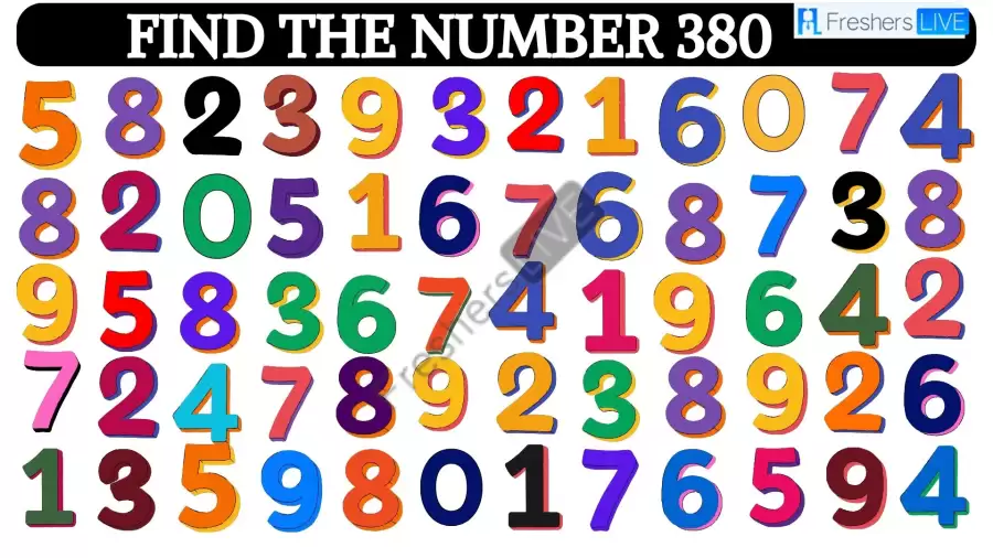 Test Your Lateral Thinking Skills Find the Number 380 Within 10 Seconds
