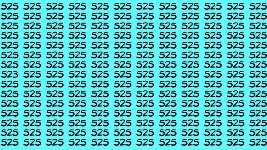 Observation Brain Test: If you have Eagle Eyes Find the Number 523 among 525 in 12 Secs