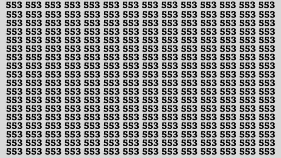Optical Illusion: If you have Sharp Eyes Find the number 555 among 553 in 15 Secs