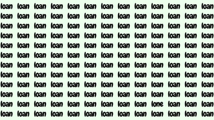 Observation Skill Test: If you have Sharp Eyes find the Word Lone among Loan in 20 Secs