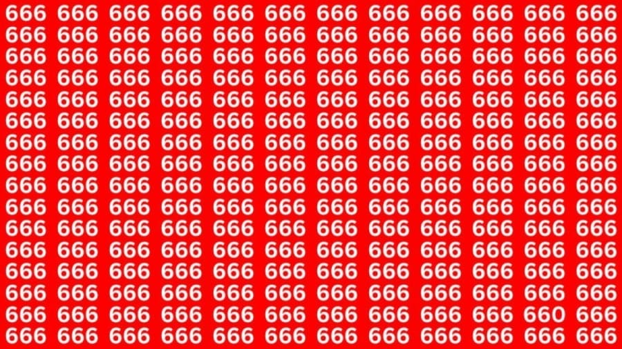 Observation Skills Test: If you have Eagle Eyes Find the Number 660 among 666 in 15 Secs