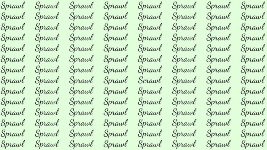 Observation Skill Test: If you have Eagle Eyes find the Word Scrawl among Sprawl in 20 Secs