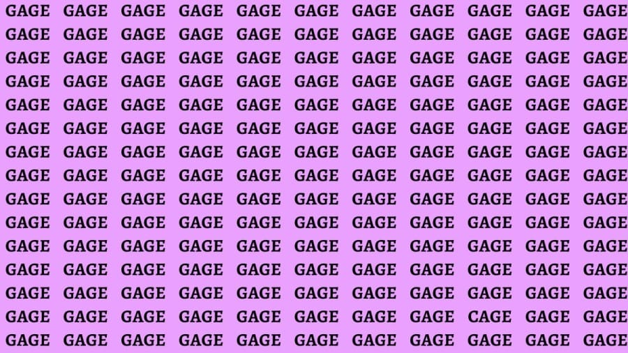 Observation Brain Test: If you have Eagle Eyes Find the Word Cage among Gage In 18 Secs