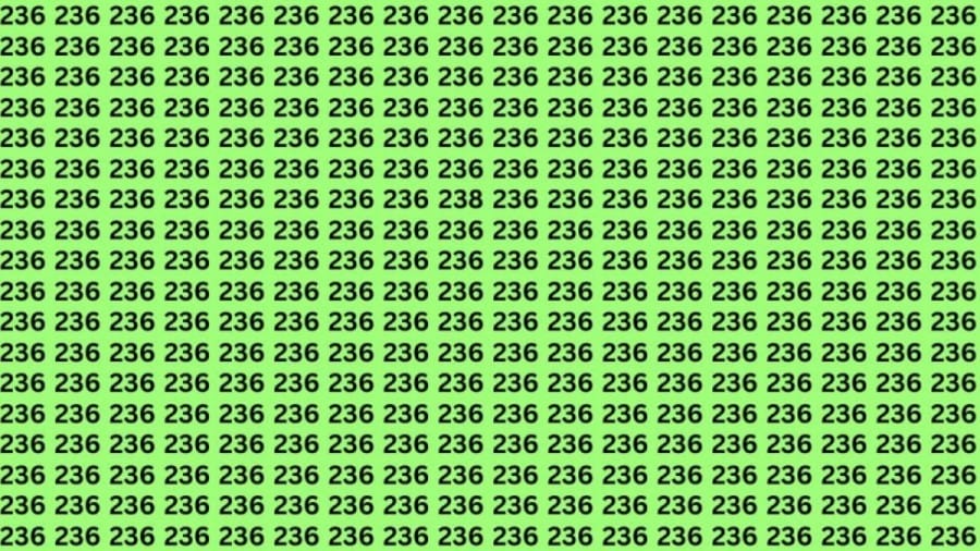 Optical Illusion Brain Test: If you have Eagle Eyes Find the Number 236 among 238 in 15 seconds?
